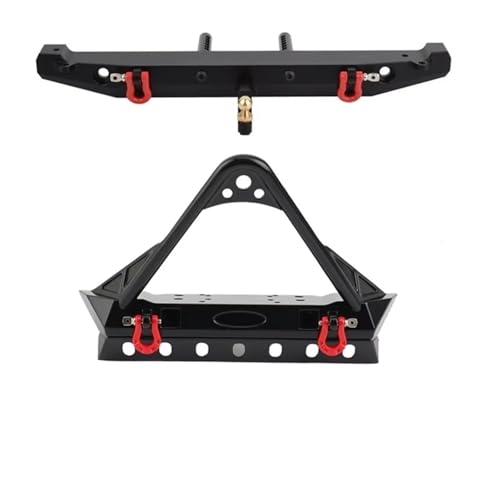 Rc Bumpers Compatible with Axial SCX10 90046 SCX10 III AXI03007 for Traxxas TRX4 1/10 RC Crawler Car Parts Metal Front and Rear Bumper with Lights