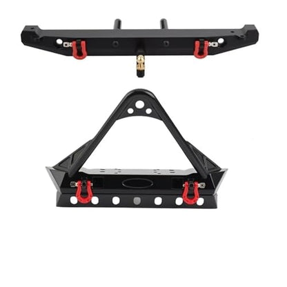 Rc Bumpers Compatible with Axial SCX10 90046 SCX10 III AXI03007 for Traxxas TRX4 1/10 RC Crawler Car Parts Metal Front and Rear Bumper with Lights