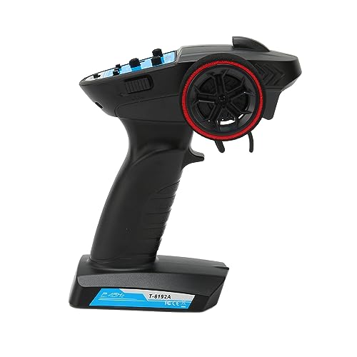 Dpofirs 3 Channel RC Transmitter 2.4GHz | Remote Controller with Speed Adjustment for Car Boat, Ergonomic Grip 100m Range