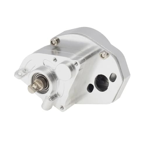 MEUS Racing RC Crawler Aluminum Transmission Gearbox, Assembled Transmission Case Complete Gearbox Upgrade Parts for 1/24 Axial SCX24 Deadbolt 90081 C10 Wrangler (HELIDIRECT) (Silver) - color: Silver