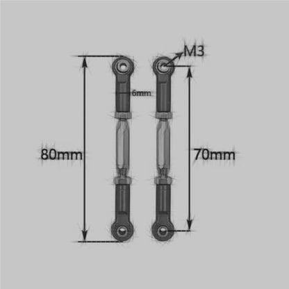 RC Car Accessories for Traxxas for Slash 4X4 2WD 1/10 1:10 1 Set Aluminum Turnbuckle Camber Link End Adjustable Kit RC Car Upgrade Parts(Silver) - color: Silver