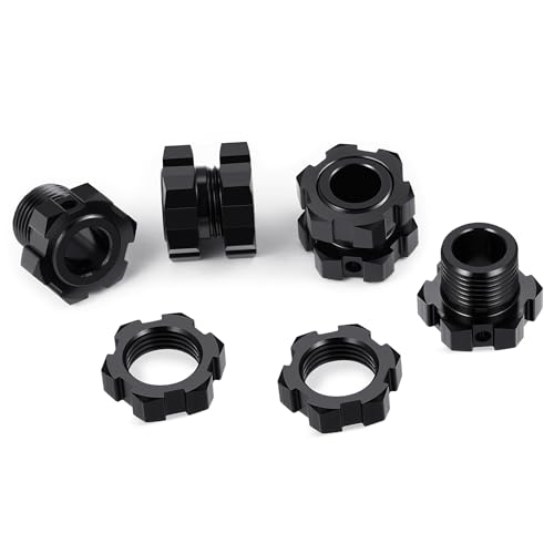 4 Pack MORFUM Aluminum RC Wheel Hex Hubs Adapter and Nuts (Splined) Extended Wheel Hub Drive Combiner Compatible with 1/7 Arrma Felony 6S RC Crawler Car Upgrades
