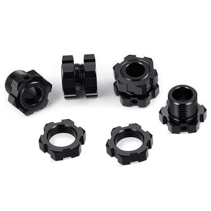 4 Pack MORFUM Aluminum RC Wheel Hex Hubs Adapter and Nuts (Splined) Extended Wheel Hub Drive Combiner Compatible with 1/7 Arrma Felony 6S RC Crawler Car Upgrades