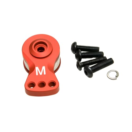 Aluminum Alloy 25T Servo Saver 3 Holes Adjustable Hi-Torque Servo Horn 25T Servo Arm Compatible with Futaba Tamiya Servos 1/10 Tra-xxas RC Car Boat Helicopter Upgrades (Red-M) - color: Red-m