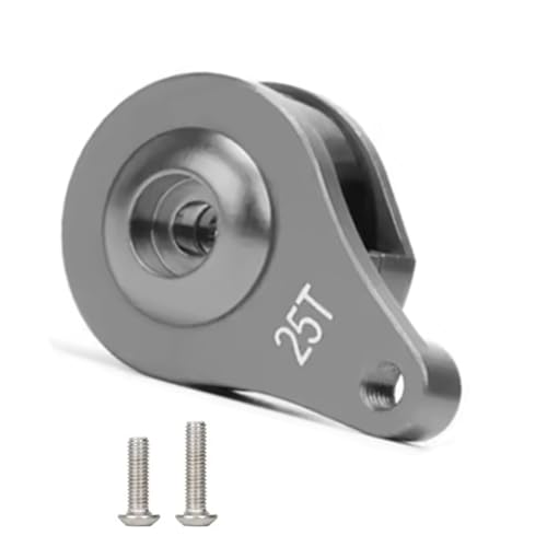 2 Sets Aluminum 25T Servo Saver 1 Hole Adjustable Hi-Torque Servo Horn for 1/10 SCX10 Capra TRX4 TRX6 RC Car Crawler Boat Parts (Titanium) - color: Titanium