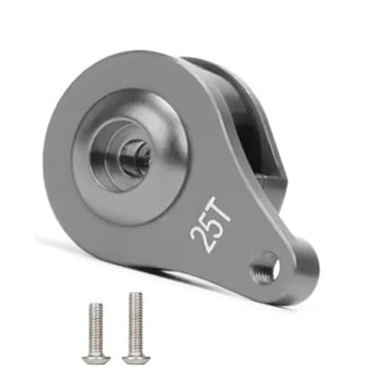 2 Sets Aluminum 25T Servo Saver 1 Hole Adjustable Hi-Torque Servo Horn for 1/10 SCX10 Capra TRX4 TRX6 RC Car Crawler Boat Parts (Titanium) - color: Titanium