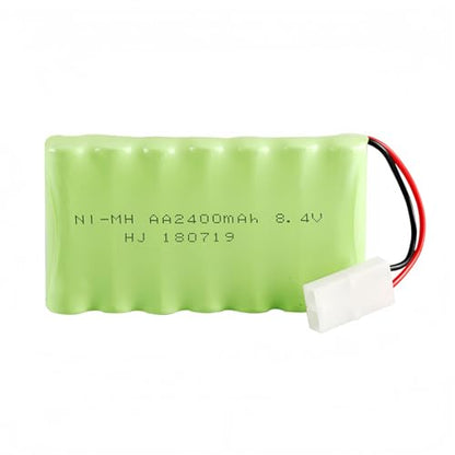 8.4V 2400mAh NiMH Battery Pack Rechargeable AA Battery with Standard Tamiya Connector for RC Car RC Truck Tank 1 Pack 8.4V Battery
