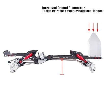 RC Performance Carbon Fiber LCG Chassis Kit with Gearbox Shock Absorber for 1/10 RC Crawler SCX10 Capra Upgrade (Full Chassis Kit) - style: Full Chassis Kit