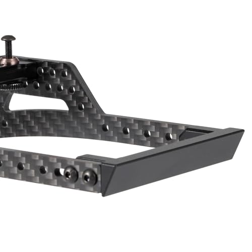 Carbon Fiber 1/10 LCG Chassis Kit with Delrin Skid Front Bumper Body Mount | Low Center of Gravity, 8° Angled Skid, Multiple Holes Shock Towers, Fits Straight Axle and Portal Axle