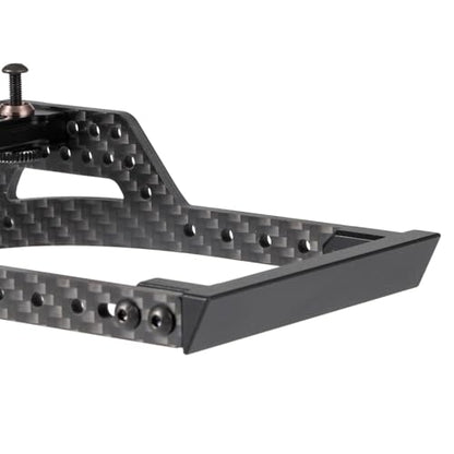 Carbon Fiber 1/10 LCG Chassis Kit with Delrin Skid Front Bumper Body Mount | Low Center of Gravity, 8° Angled Skid, Multiple Holes Shock Towers, Fits Straight Axle and Portal Axle