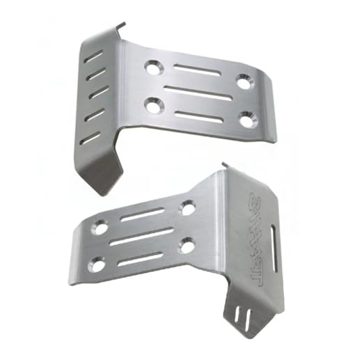 Steel RC Front Rear Chassis Armor Skid Plate Protecter Guard Upgrade Parts for 1/8 Sledge Monster Truck 95076-4 RC car(Silver)