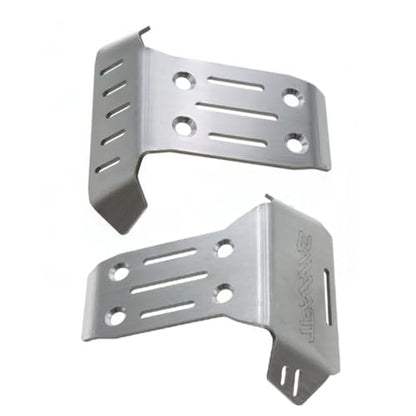 Steel RC Front Rear Chassis Armor Skid Plate Protecter Guard Upgrade Parts for 1/8 Sledge Monster Truck 95076-4 RC car(Silver)