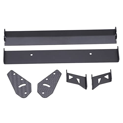 RC Car Rear Wing Aluminum Alloy Carbon Fiber High Performance Adjustable Angle Spoiler for 1/10 On Road Racing Drift Cars Universal Fit HSP Kyosho LC Black 165mm