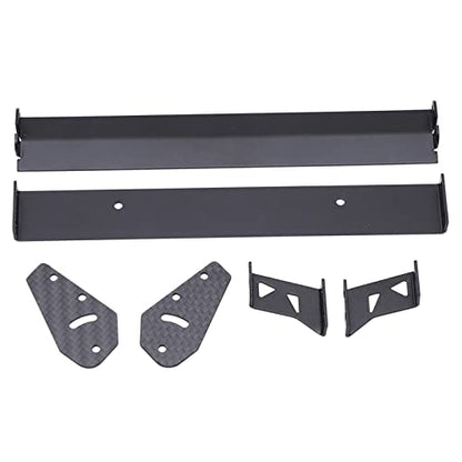 RC Car Rear Wing Aluminum Alloy Carbon Fiber High Performance Adjustable Angle Spoiler for 1/10 On Road Racing Drift Cars Universal Fit HSP Kyosho LC Black 165mm