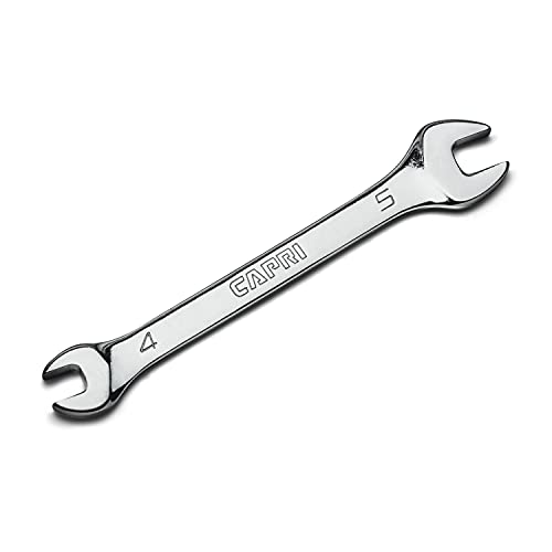 Capri Tools 4 mm x 5 mm Slim Mini Open End Wrench, Metric - size: 4 mm x 5 mm