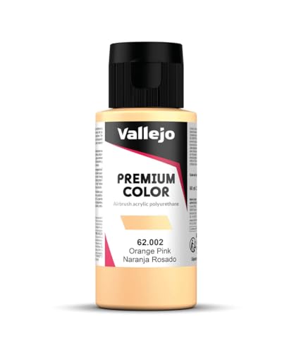 Vallejo - Premium Color RC Orange Pink 2.02 Fl.Oz. (60 ml) for Airbrushing, Acrylic-Polyurethane Hybrid Resin of Great Resistance Paint for Model and Hobby Use - style: Orange Pink