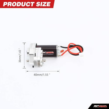RCAWD SCX24 Motor 050 55t & SCX24 Transmission Metal Gearbox Combo for Axial 1/24 SCX24 & AX24 Series Upgrades Parts Silver