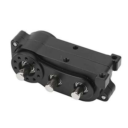 Luqeeg 2 Speed Gearbox Transfer, CNC Machined Aluminum Alloy Transmission for 1/10 RC Crawler Climber, Anodized Look Gearbox with Fine Workmanship for SCX10 313mm Wheelbase Frame (Black) - color: Black
