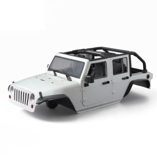 1/10 RC Jeep Wrangler Convertible Hard Shell Kit, for 1/10 RC Crawler TRX4 Axial SCX10 90046 90027 313 Wheelbase Shell Modification Accessories (White) - color: White