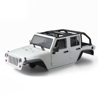 1/10 RC Jeep Wrangler Convertible Hard Shell Kit, for 1/10 RC Crawler TRX4 Axial SCX10 90046 90027 313 Wheelbase Shell Modification Accessories (White) - color: White
