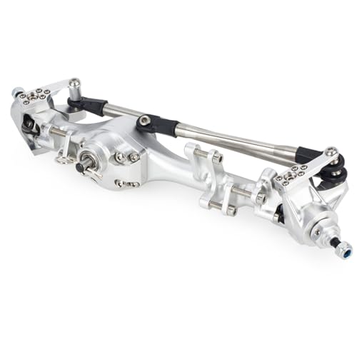 F10T Offset Straight Axle,CNC Machined Aluminum Front Rear Axle Set for VS4-10 SCX10 II Leaf Chassis 1/10 Scale RC Crawler Built (Silver) - color: Silver
