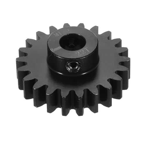 MECCANIXITY Steel M1.5 Gear Set 22T 8mm Shaft Motor Gears for RC Vehicles Truck Drift Car Part, Black - size: 22T