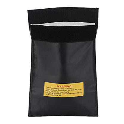 Large Capacity Lipo Battery Explosion Proof Bag, Fireproof Lithium Battery Safe Guard Nylon Charging Bag for Safe Storage Black - size: Black