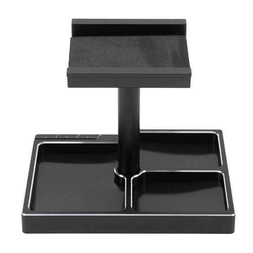 RC Car Working Stand with Magnetic Screw Trays for 1/18 1/24 RC Cars Aluminum Repair Workstation Kit (Black) - color: Black