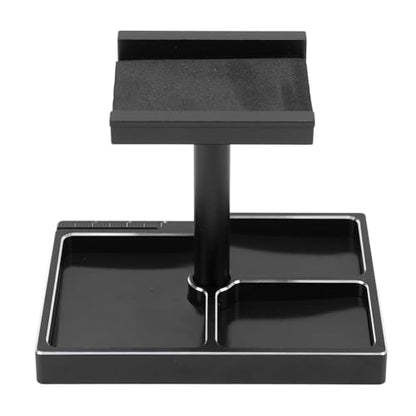 RC Car Working Stand with Magnetic Screw Trays for 1/18 1/24 RC Cars Aluminum Repair Workstation Kit (Black) - color: Black