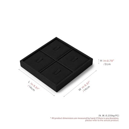 Oirlv Microfiber 4 Slots Jewelry Ring Display Tray Modular Customizable Jewelry Organizer Tray - style: P13701