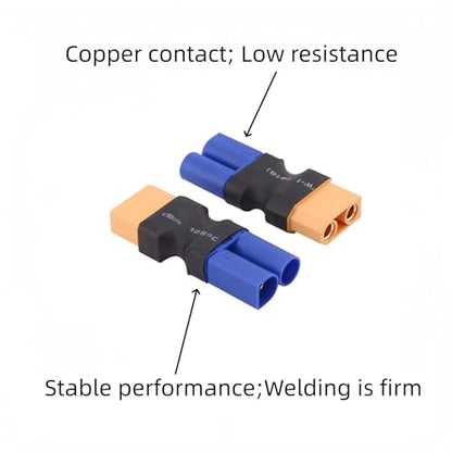 XT90 Male to EC5 Female;XT90 Female to EC5 Male Connector Adapters | for RC FPV Drone Car Lipo NiMH Battery Charger ESC