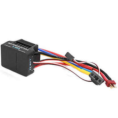 RC 60A Brushless Electronic Speed Controller ESC, Waterproof ESC for 1/8 1/10 Remote Control Car, High Performance ESC with 6V/5A BEC, Enhanced Throttle Response for 2-4S Li - Po