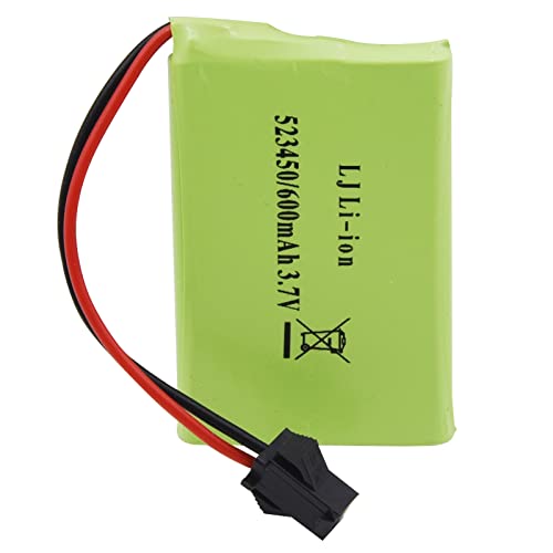 Blomiky 2 Pack 3.7V 600mAh Lithium Rechargeable Battery and 2 USB Charger Cable Compatible with Some Remote Control Robot Dog K9 Battery 2