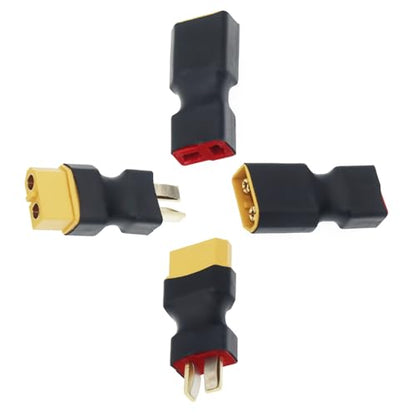 XT60 to T Plug Female Male Connector Adapter for RC Car FPV Drone Lipo NiMH Battery Charger ESC No Wires Connector (2 Pair) - size: 2 Pair Adapter Set