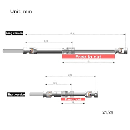 MEUS RACING SCX24 Driveshaft Cut to Length Driveshaft for 1/24 Axial SCX24 RC Crawler Car (Black) - color: Black