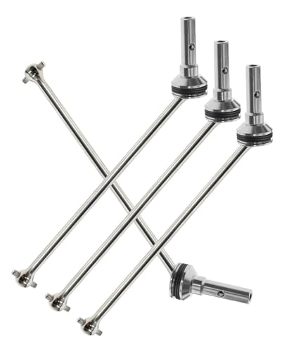 RC Drive Shaft CVD Upgrades Part for 1/8 Sledge 4WD #95076-4, 4pcs Front Rear Harden Steel #45 Hops Up for 1/8 4WD Sledge Monster Truck 95076-4,Silver - color: Silver