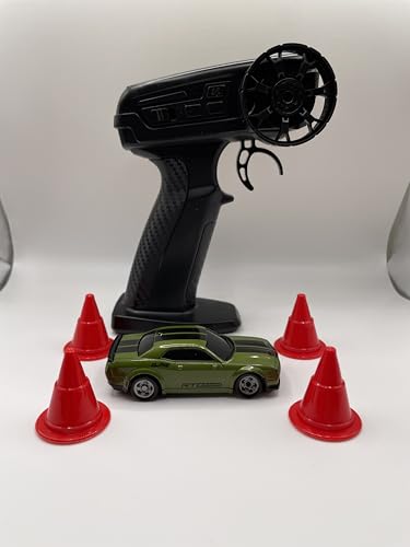 Mini RC Drift Car 1:64 Scale, Remote Control Car with LED Lights & 2-Speed Modes, Upgraded 2.4G Wireless Radio Remote Control for Multi-Users Challenge (Dark Green) - color: Dark Green