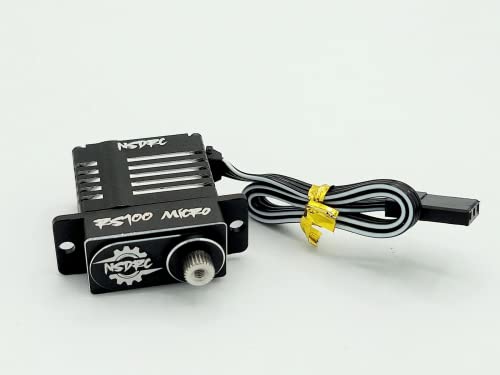 NSDRC RS100 High Torque Micro Servo for SCX24 Servo, TRX4M Servo - Premium Black CNC Aluminum, 5V - 8.4V - 1/24 & 1/18 Scale RC Cars Electronics, Water Resistant (RS100 - Micro SERVO)