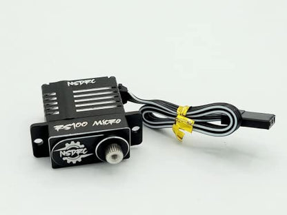 NSDRC RS100 High Torque Micro Servo for SCX24 Servo, TRX4M Servo - Premium Black CNC Aluminum, 5V - 8.4V - 1/24 & 1/18 Scale RC Cars Electronics, Water Resistant (RS100 - Micro SERVO)