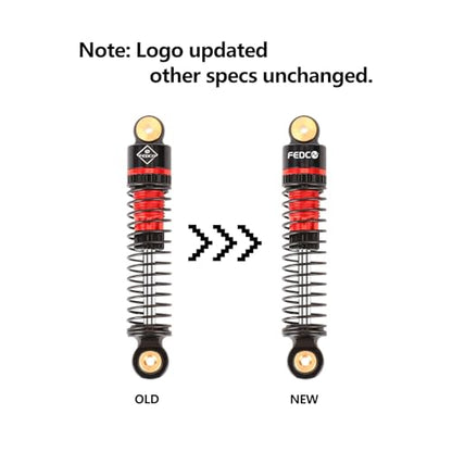 SCX24 Shocks 47MM Oil-Filled Damper For Axial SCX24 Upgrades | Long Travel Threaded Oil Shocks Absorber for 1/24 RC Crawler - color: red