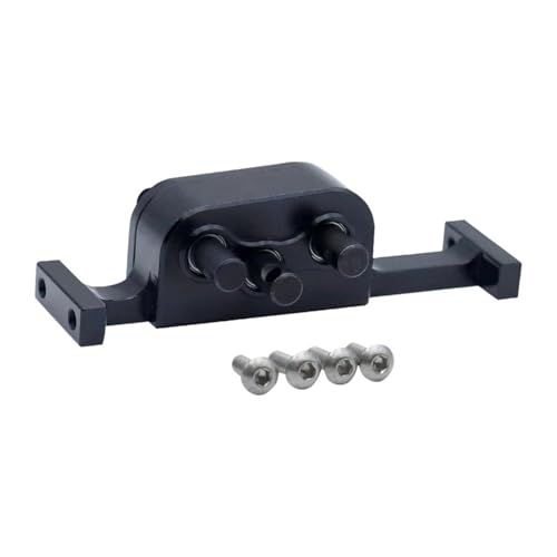 RC Car Transfer Case Chassis Gearbox Aluminum Alloy Crawler Metal Replacement DIY Kit Transfer Case with Steel Shaft Suitable for RC Rock Crawler, Black