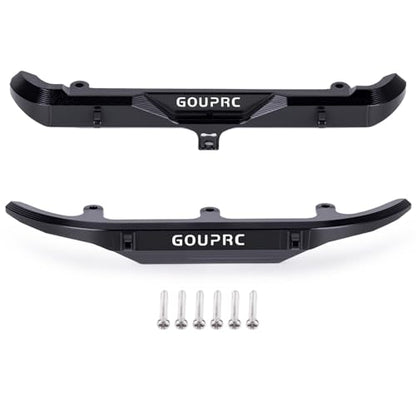 GOUPRC Aluminum Alloy RC Front & Rear Bumper for Axial SCX30 Bronco C10 1/30 RC Crawler Car Upgrade Replacement Parts - color: Black