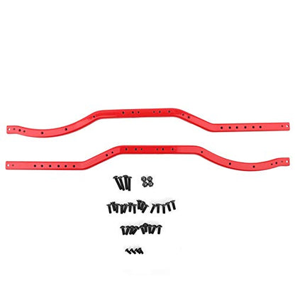 Universal Steel Chassis Frame Rails for AXIAL SCX10 RC Crawler - Red Color Set