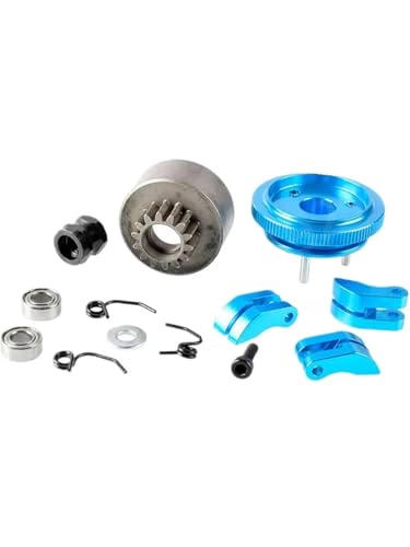 RC Car Repair Kit for HSP for 83013 81020 1/8 Rc Car Alloy Bell Gear Flywheel 14T Clutch Shoe for Spring Bearing Set Upgrade Parts - color: Blue