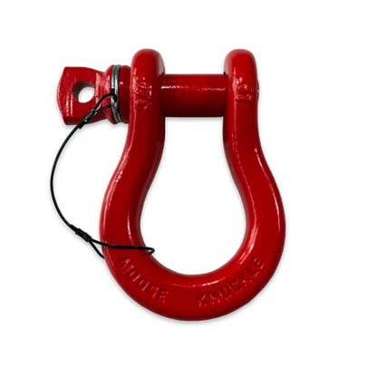 B'oh Spin Pin 3/4” Recovery Shackle | 10,000 lbs Capacity - High-Strength Carbon Steel with 7/8" Pin Recovery Gear Towing Accessories - Pin Style : Screw, Flame Red - color: Flame Red