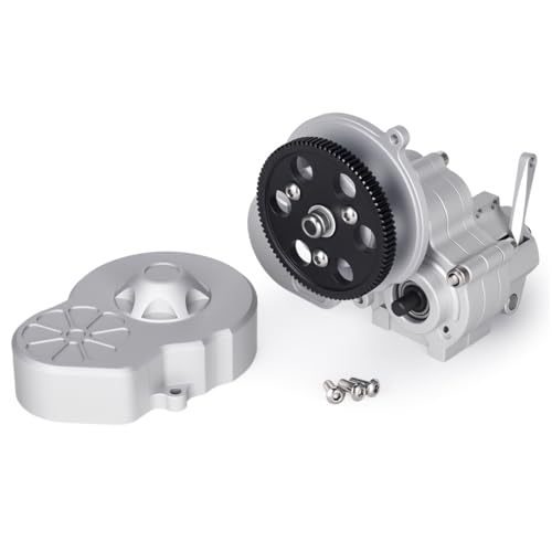 Complete Transmission Cutoff Gearbox with Dig Gear for SCX10 AX10 Wraith | CNC machined Aluminum alloy housing.Direct fit for 1/10 RC Axial SCX10.Upgrade stock gearbox for smoother crawl. - color: Silver