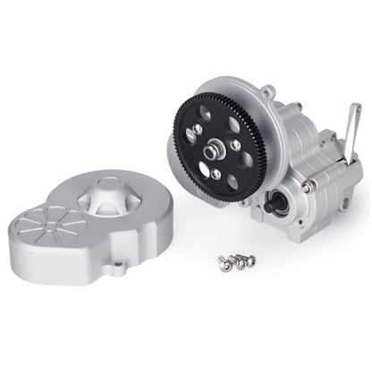Complete Transmission Cutoff Gearbox with Dig Gear for SCX10 AX10 Wraith | CNC machined Aluminum alloy housing.Direct fit for 1/10 RC Axial SCX10.Upgrade stock gearbox for smoother crawl. - color: Silver