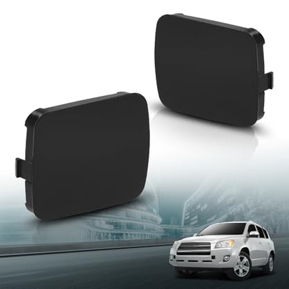LQI 2PCS Front Bumper Tow Hook Cover Cap Fit Toyota RAV4 2009-2012 | 532860R020, 532850R020 - size: Front | Fit Toyota RAV4 2009-2012