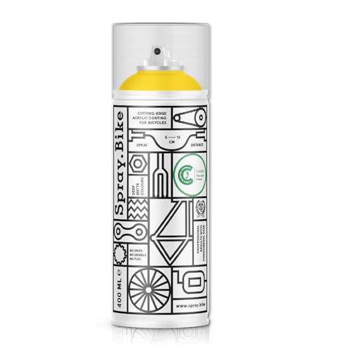 Spray.Bike Spray Paint - Chicago Yellow | Designed Mainly for Bicycles | Multi-Use Acrylic Spray Paint for Metal, Plastic | High Coverage Bike Paint, 400ml - color: Chicago Yellow - 400ml