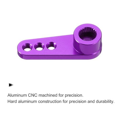 MECCANIXITY Aluminum Alloy 25T Steering Servo Single Arm Horn Purple for DIY RC Car/Boat/Airplane Boat Accessories 2 Pcs - color: Purple